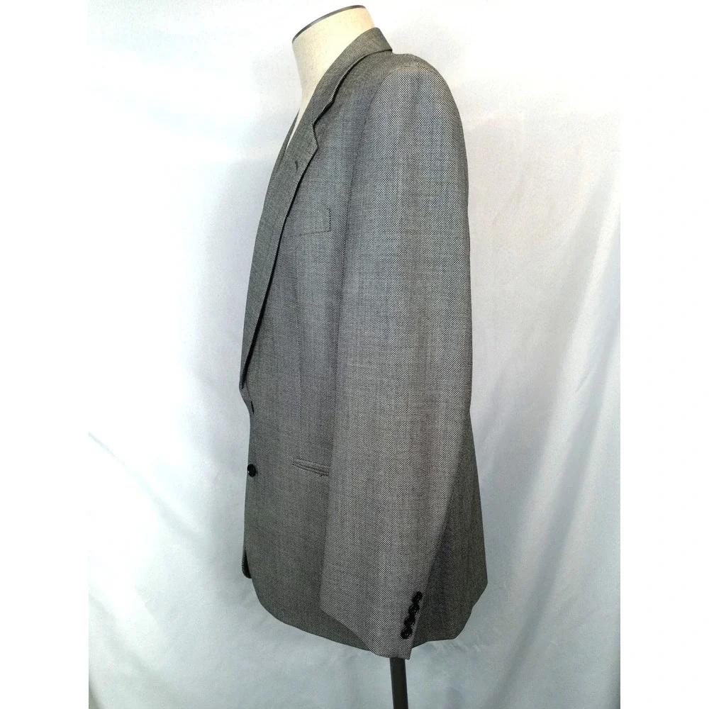 Cambridge Members‎ Blazer Mens 44R Gray Nailhead Wool Sport Coat Jacket Vintage